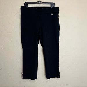 Rafaella women stretch black pull‎ on cropped pants size 16